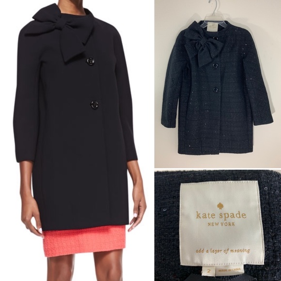 kate spade Jackets & Blazers - Kate Spade bow neck wool coat. Size 2